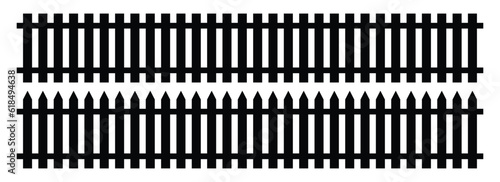Set of fence silhouette in flat style 6