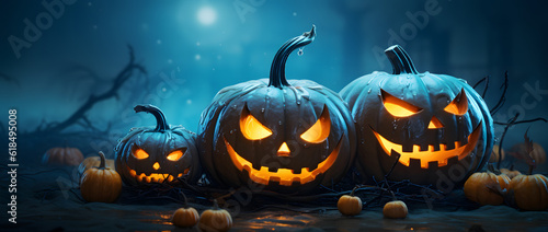 Behold the Halloween pumpkin, a symbol of spooky delights! With a mischievous grin and glowing eyes, it exudes a festive charm. AI Generated