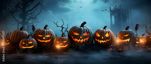 Behold the Halloween pumpkin, a symbol of spooky delights! With a mischievous grin and glowing eyes, it exudes a festive charm. AI Generated