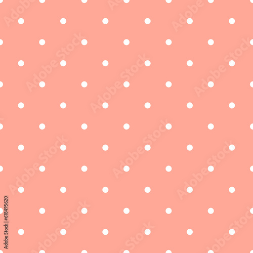 Pink and White Polka Dots Pattern Repeat Background