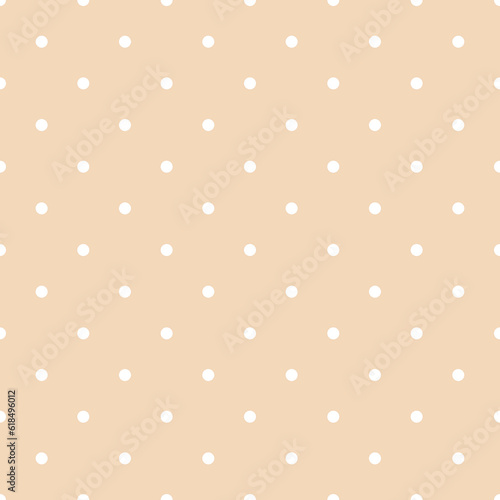 Beige and White Large Polka Dots Pattern Repeat Background