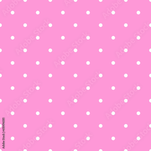 Pink and White Polka Dots Pattern Repeat Background