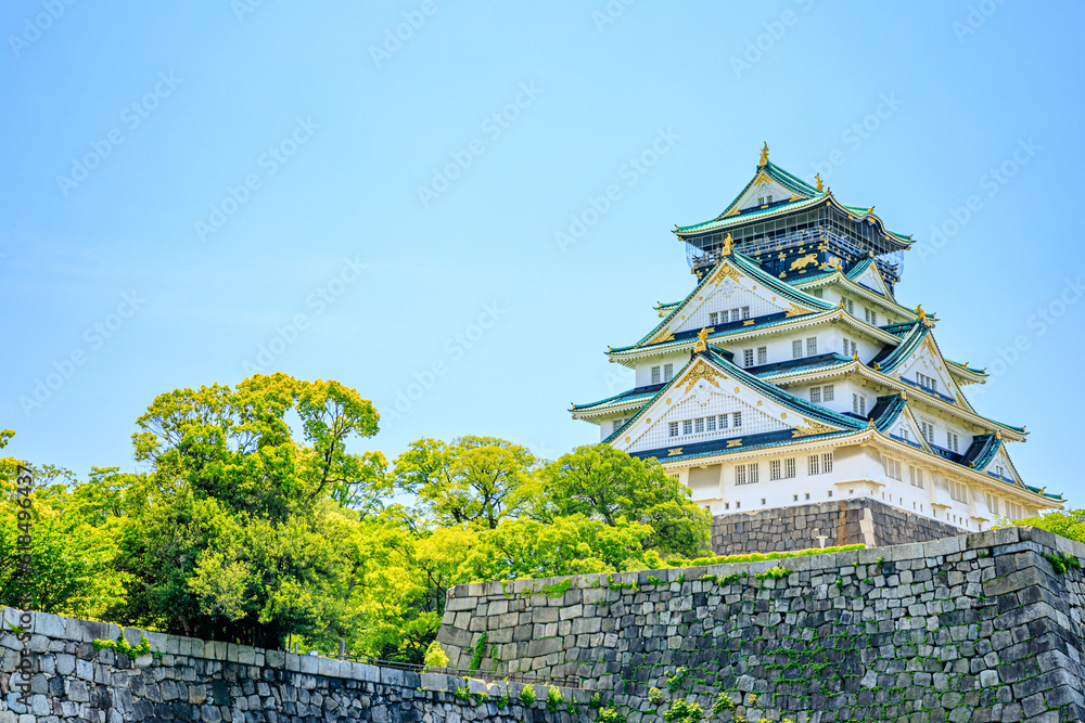 Fototapeta premium 初夏の大阪城 大阪府大阪市 Osaka Castle in early summer. Oosaka Pref, Oosaka City.