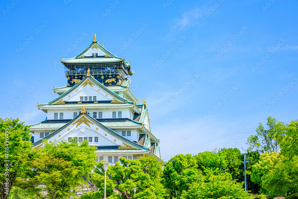 Fototapeta premium 初夏の大阪城 大阪府大阪市 Osaka Castle in early summer. Oosaka Pref, Oosaka City.