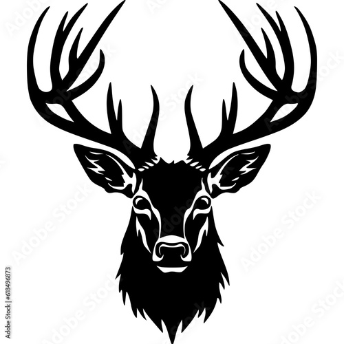 Fotobehang deer head silhouette