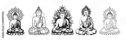 Mandala design with Buddha image