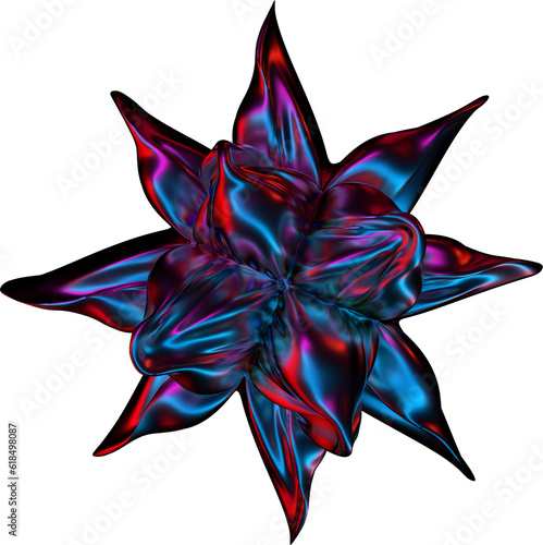 3D Abstract Bubble Metalic Glass Inflated Spectrum Dispersion Warped Shape