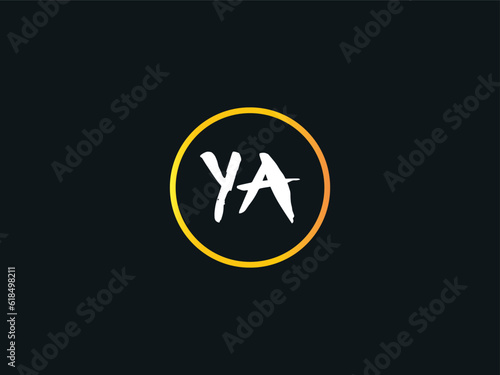 YA, Ya Brush Letter Logo Icon Design For Your Luxury Shop