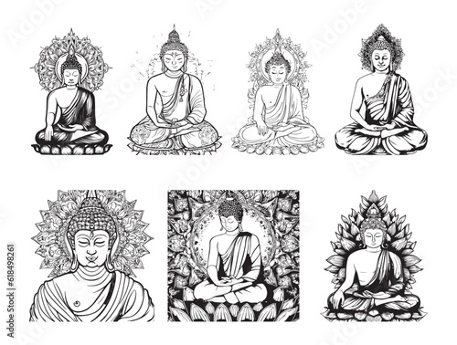 Mandala design with Buddha image