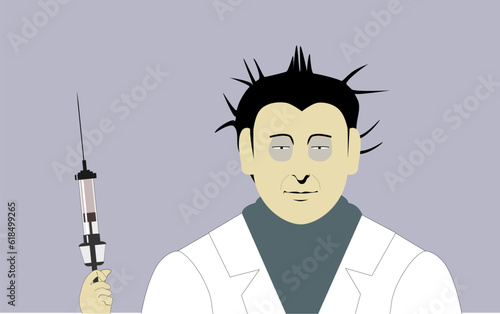 Scary doctor with syringe