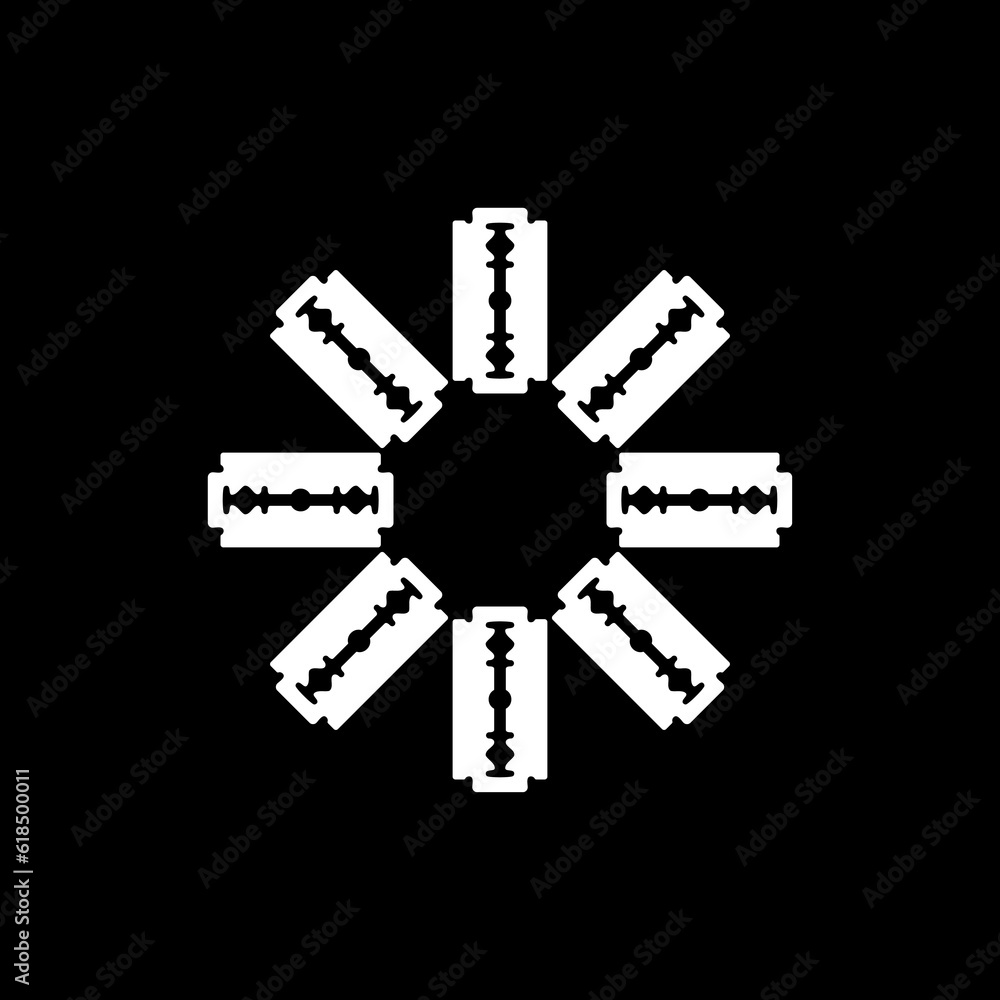 Artistic Circle Shape composed by Razor Blade Composition for Decoration, Ornate, Logo, Website, Art Illustration or Graphic Design Element. Vector Illustration Artistic Circle Shape composed by Razor Blade Composition for Decoration, Ornate, Logo, Website, Art Illustration or Graphic Design Element. Vector Illustration