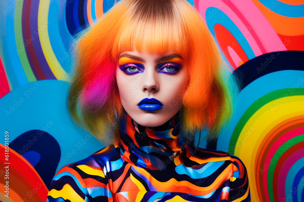 Fototapeta premium Colorful Elegance. Abstract Chic. Mystical Glamour. AI Generated