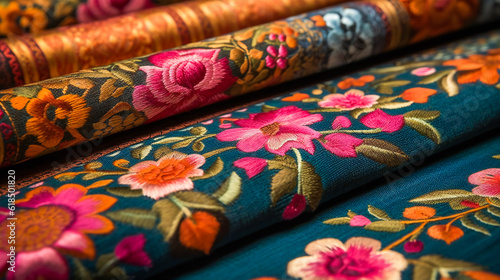 Colorful Cloth Collection . Multicolored Textile Assortment . AI Generated © EwaStudio