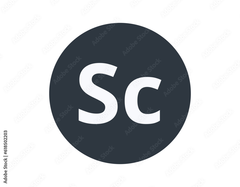 Isolated Scandium Chemical Element in a Circle.
Isolated Scandium Chemical Element in a Circle.