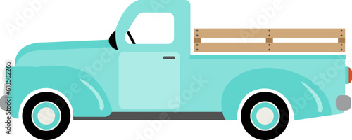 Truck with sunflowers, Blue