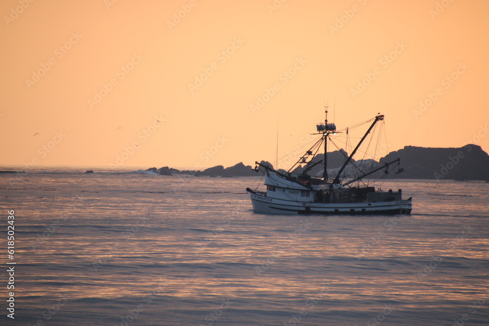 boat in the sunset