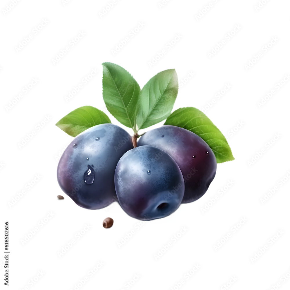 blueberries with leaves made by midjeorney blueberries with leaves made by midjeorney