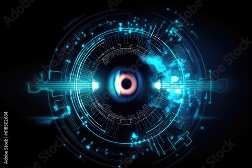 Eyeball Surveillance Technology Wallpaper Generative AI