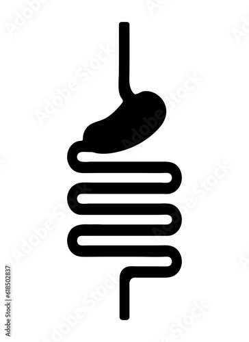 Black silhouette of human digestive system