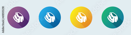 Paint bucket solid icon in flat design style. Colors signs vector illustration.