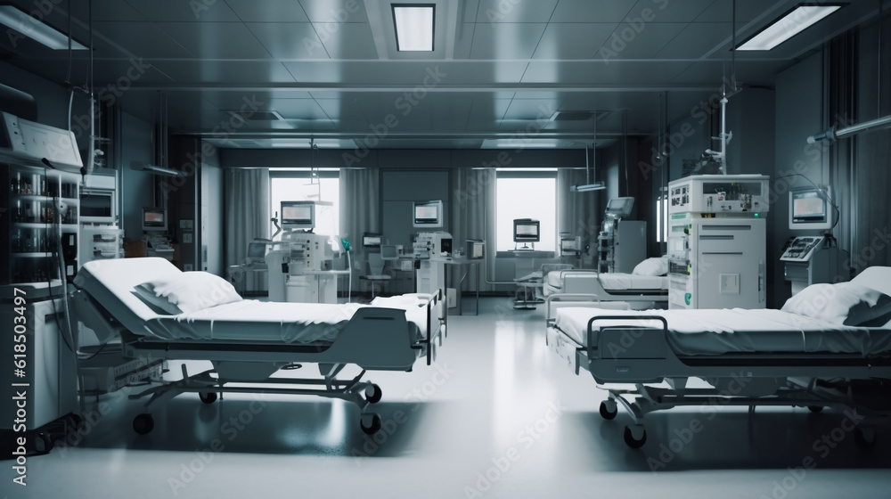 Hospital Room. AI Generated - obrazy, fototapety, plakaty 