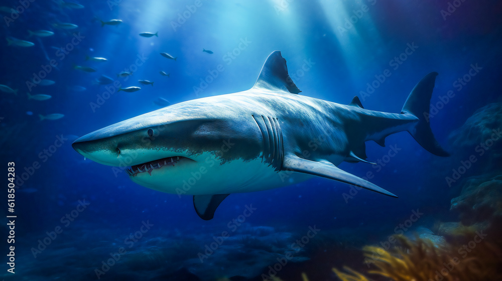 Capturing the Megalodon Shark. Generative AI Capturing the Megalodon Shark. Generative AI