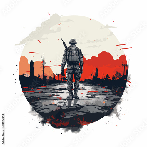 Battlefield Victory Courage empty battlefield vector illustration