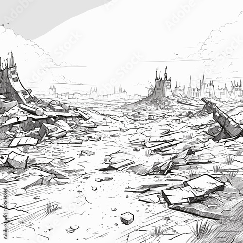 Battlefield Victory Courage empty battlefield vector illustration