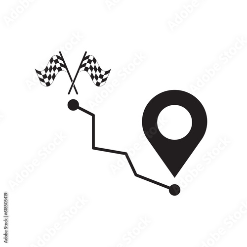 Path icon. Way, road, route, track symbol. Flat design