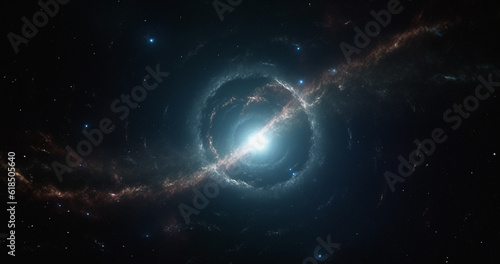 Black hole, wormhole and universe space vortex in dark sky for astrology, solar system and science research. Ai generated, spiral and dimension tunnel of explosion, cosmic creation and big bang ring