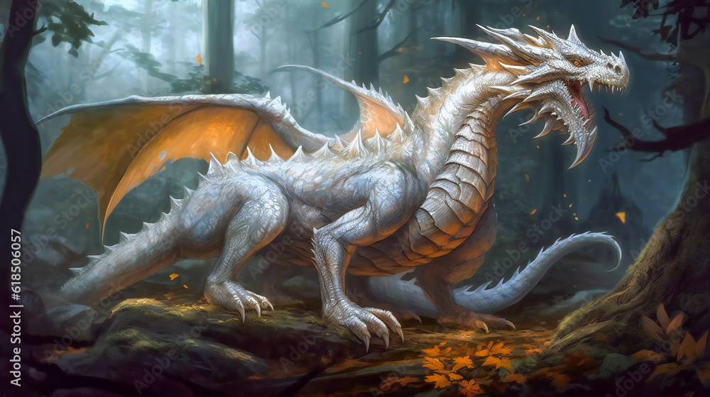 The Majestic White Dragon. Generative AI.... The Majestic White Dragon. Generative AI....