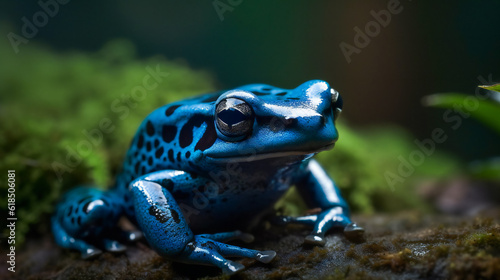 The Splendid Poison Frog in its Habitat. Generative AI © EwaStudio