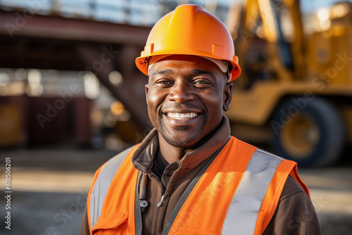 strong african american construction worker