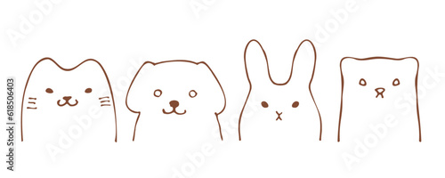 シンプルな動物たちのイラスト