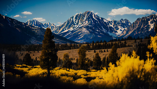 Wildflower Wonderland. Discovering the Vibrant Flora of the Alpine Meadows. Generative AI