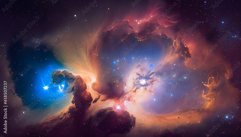 Fototapeta premium stars and nebulae in the night sky. Generative AI.