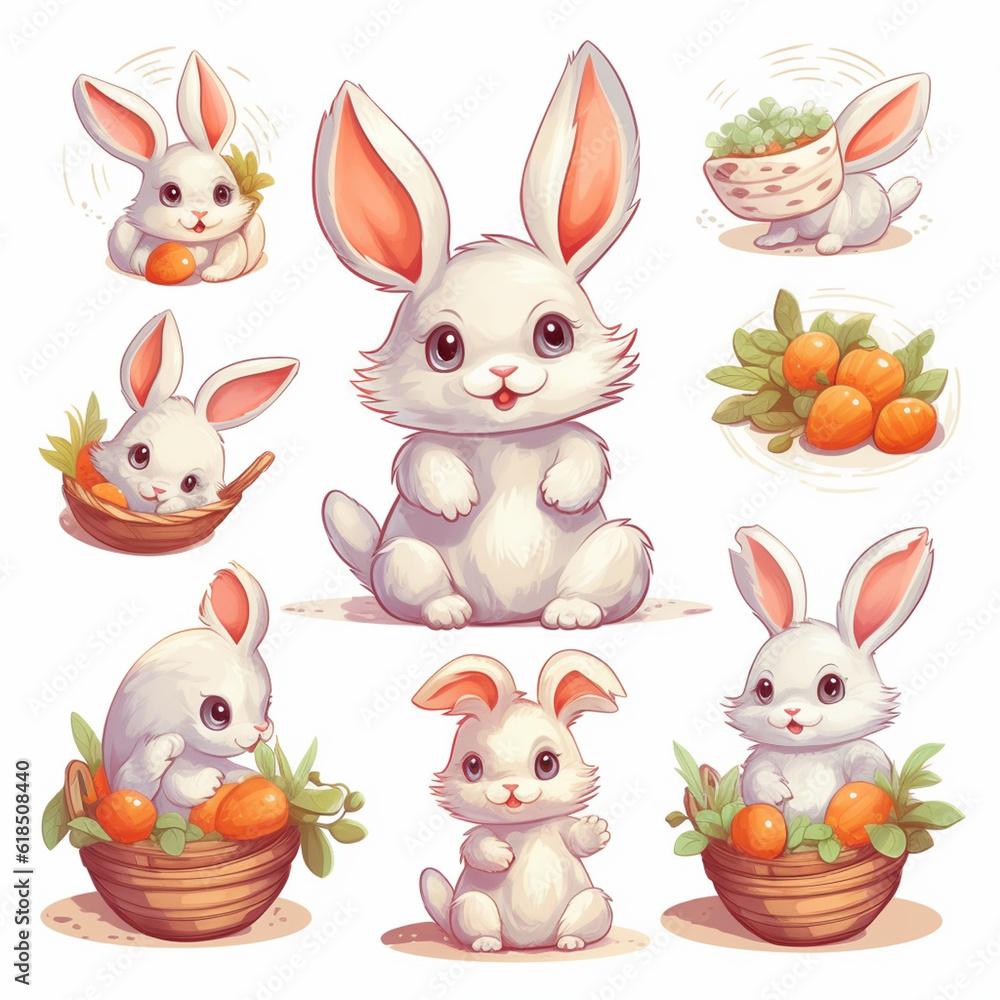 easter bunny and eggs easter bunny and eggs
