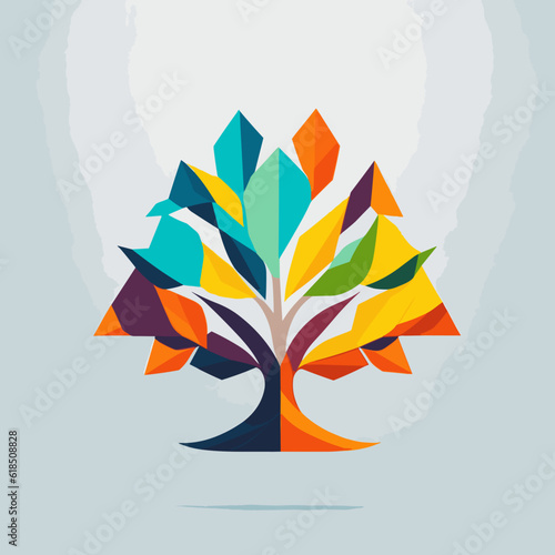 A Colored VECTOR Emblem Logo_that contains the tree of life
