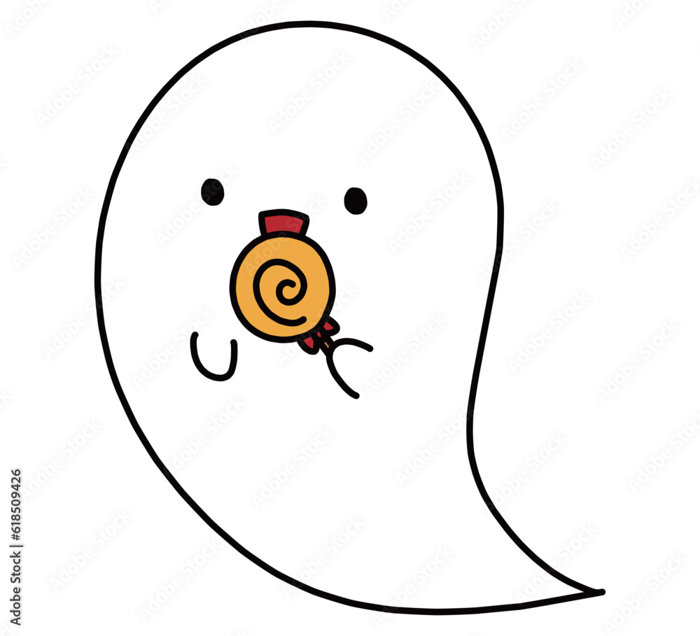 アメを持ったオバケのイラスト素材 アメを持ったオバケのイラスト素材