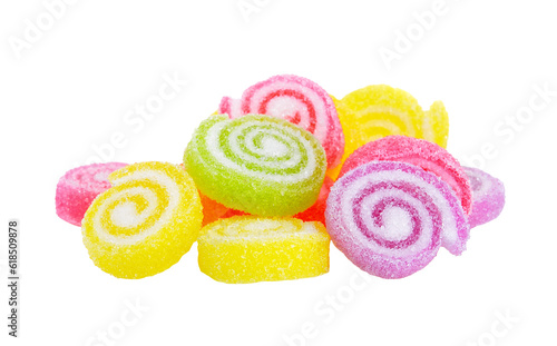 Jelly sweet, flavor fruit, candy dessert colorful on transparent png