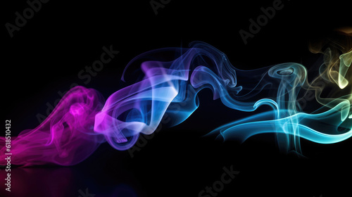 Neon glowing smoke on black...