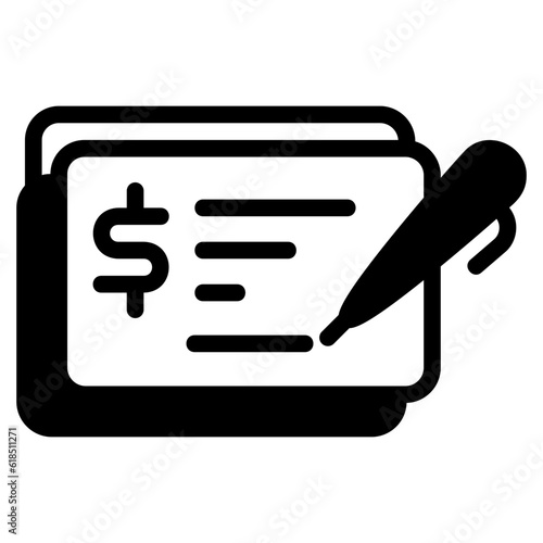 cheque glyph icon