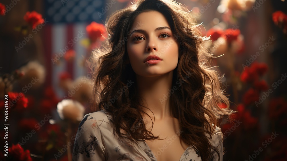 Illustration of a fashion portrait, AI Generated Illustration of a fashion portrait, AI Generated
