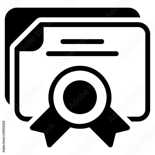 certificate glyph icon