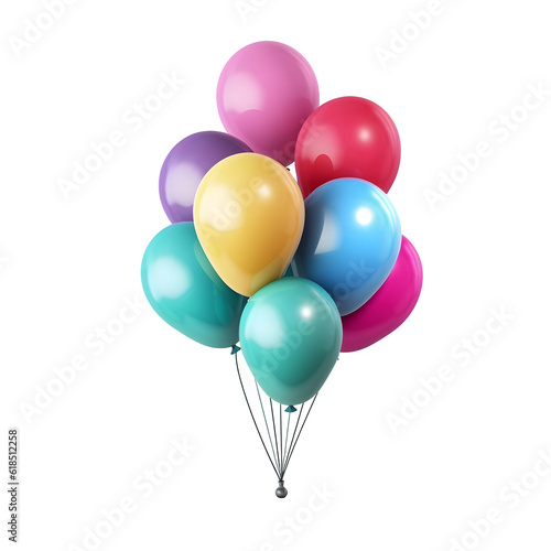 3d blender of birthday ballons, isolated