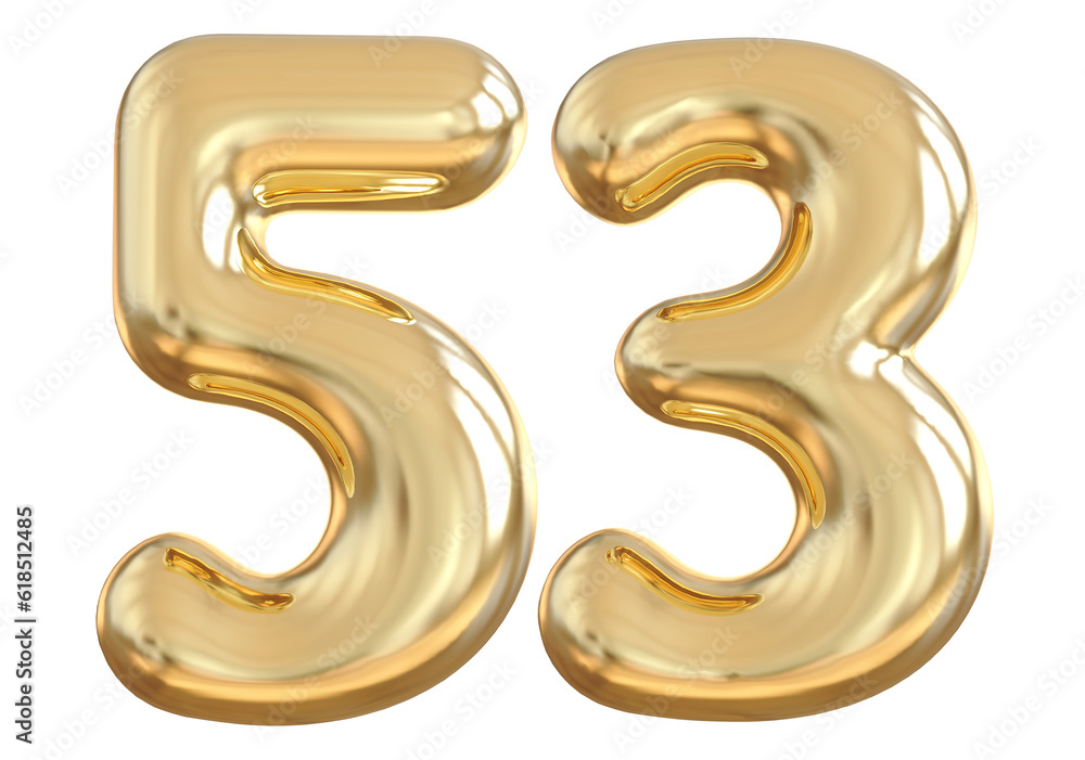 53 Number Gold Balloon 53 Number Gold Balloon