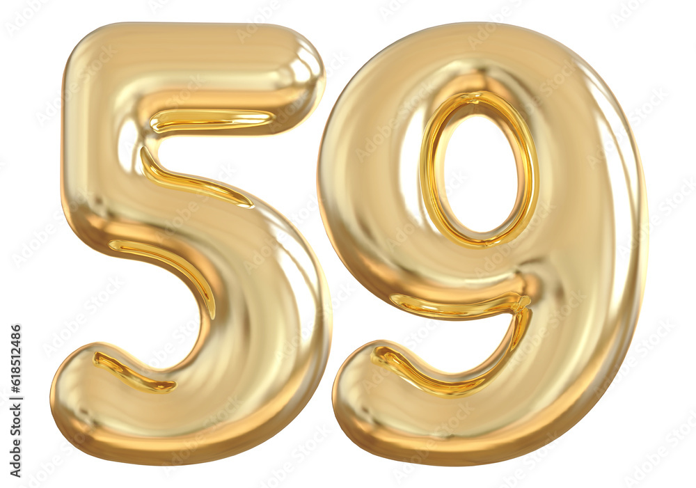 59 Number Gold Balloon 59 Number Gold Balloon