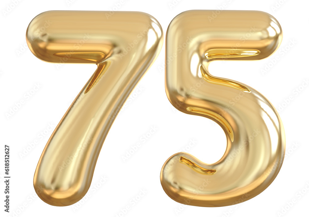 75 Number Gold Balloon 75 Number Gold Balloon