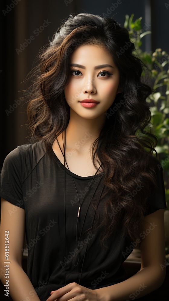 Illustration of a fashion portrait, AI Generated Illustration of a fashion portrait, AI Generated