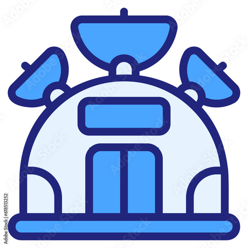 space station blue icon